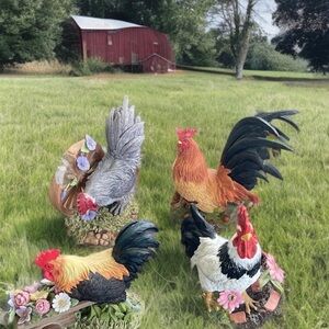 Set of 4 Lenox Vibrant collectible Rooster Figurines
